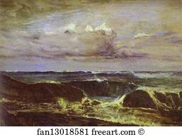 Ct Art Print - Blue And Silver: The Blue Wave, Biarritz