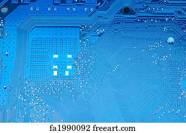 Free art print of Close up of computer circuit board in blue | FreeArt ...