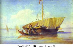 Oil On Canvas Mounted On Wood Art Print - Boat