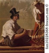 Boatmen Art Print - Boatmen On The Missouri. Detail
