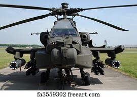 Military Art Print - Boeing Ah-64 Apache Longbow