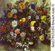 Eugene Delacroix Art Print - Bouquet Of Flowers