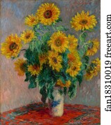 Claude Monet Art Print - Bouquet Of Sunflowers