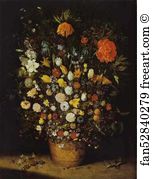 Oil On Wood Alte Pinakothek Art Print - Bouquet