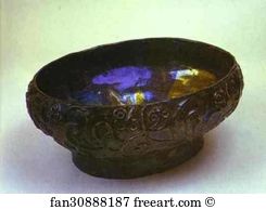 1890s Majolica The State Art Museum Abramtsevo Art Print - Bowl