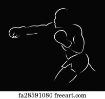 Free Art Print Of Sketch Of Two Male Boxers Throwing Punches ...