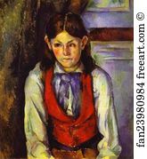 1888 1890 Oil On Canvas Barnes Foundation Art Print - Boy In A Red Waistcoat