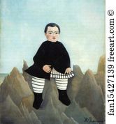 Linen Art Print - Boy On The Rocks