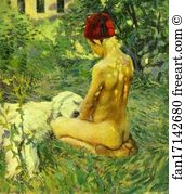 1895 Oil On Canvas The Art Museum Art Print - Boy With A Dog