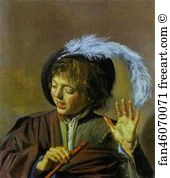 Flute Art Print - Boy With A Flute