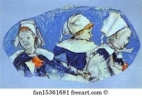 Breton Girls Dancing Art Print - Breton Girls Dancing