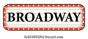 Free art print of Red broadway sign. Red broadway sign, black and white ...