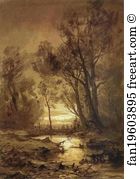 Brook Art Print - Brook In A Forest