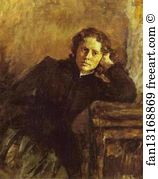Olga Art Print - By The Window. Portrait Of Olga Trubnikova