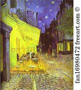 Netherlands Art Print - Café Terrace At Night
