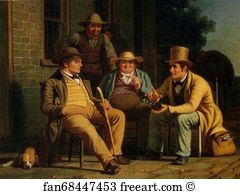 1851 52 Oil On Canvas Art Print - Canvassing For A Vote. Detail