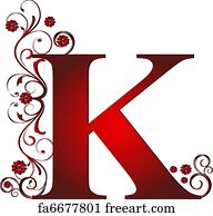 Free Art Print Of Letter K Letter K Maded From Roses Freeart Fa