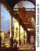 Capriccio Art Print - Capriccio Of Colonade And The Courtyard Of A Palace