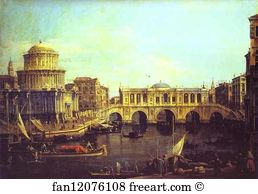 Parma Art Print - Capriccio: The Grand Canal, With An Imaginary Rialto Bridge And Other Buildings