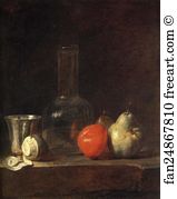 Karlsruhe Art Print - Carafe, Silver Goblet And Fruit