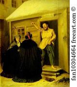 Apartments Art Print - Caretaker Letting An Apartment To A Lady
