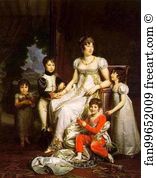 Baron François Pascal Simon Gérard Art Print - Caroline Murat And Her Children