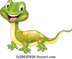 Free art print of Cute iguanas cartoon. Vector illustration of cute