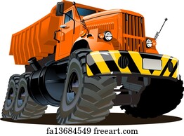 Free art print of Cartoon dump truck. Cartoon dump truck isolated on