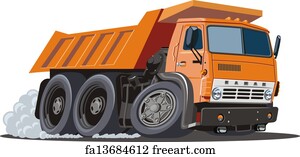 Free art print of Cartoon dump truck. Cartoon dump truck isolated on