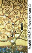 Part Art Print - Cartoon For The Frieze In The Villa Stoclet In Brussels: Central Part Of The Tree Of Life