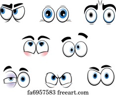 Free art print of Cartoon Funny Eyes. Pair Of Surprised Eyes ...