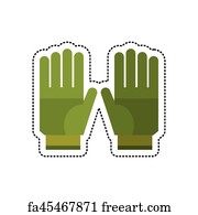 Download Free art print of Outline Gardening Hand Gloves. Coloring ...