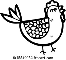 Free art print of Cartoon hen. Cartoon hen incubating eggs. Vector clip