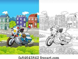 Free Motorcycle Cartoon Art Prints and Artworks | FreeArt