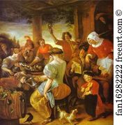 Jan Steen Art Print - Cat Family