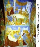 Monastery Art Print - Ceiling Mural In The Church Of Nativity Of The Virgin In The Pherapontov Monastery