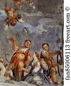 Treviso Art Print - Ceiling Of The Room Of Married Love. Detail