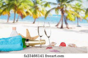 Free art print of Champagne on the Beach | FreeArt | fa3461892