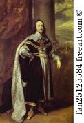 1636 Oil On Canvas Windsor Castle Art Print - Charles I, King Of England