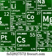 Free art print of Chemical elements from periodic table, black and ...