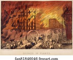 Chicago Art Print - Chicago In Flames
