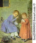 Evgraf Krendovsky Art Print - Children. Daughters Of The Artist