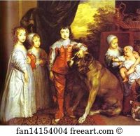 1637 Oil On Canvas Windsor Castle Art Print - Children Of Charles I