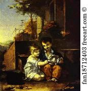 1804 Art Print - Children With Rabbit