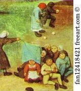Games Art Print - Children's Games. Detail