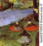 1560 Oil On Panel Kunsthistorisches Museum Art Print - Children's Games. Detail