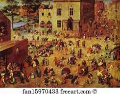 Elderly Art Print - Children's Games