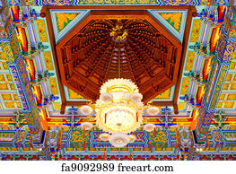 Free art print of Chinese Temple Wall Art. Traditional artwork on a