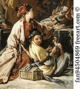 At The Hunt Art Print - Chinese Hunting. Detail