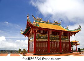 Free art print of Chinese Temple Wall Art. Traditional artwork on a